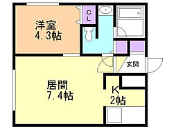 タカラノースデュオ 1LDKの間取図画像