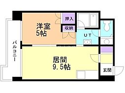 フォーレスト米内 1LDKの間取図画像