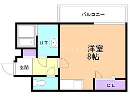 グランデールパレス ワンルームの間取図画像