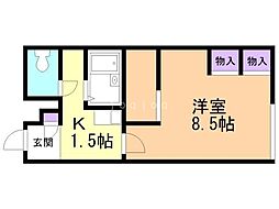 レオパレスロワール新琴似 1Kの間取図画像