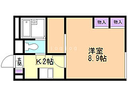 レオパレス花川 1Kの間取図画像