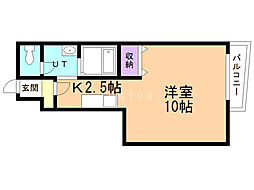 東洋ハイツA 1Kの間取図画像
