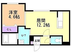 レジデンス北23条 1LDKの間取図画像