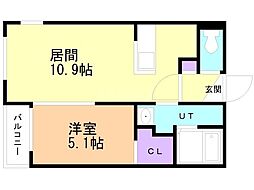 Bフォレスト 1LDKの間取図画像