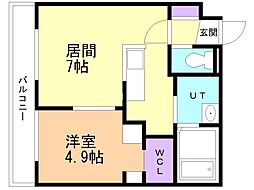 IMMUTABLE1 1LDKの間取図画像