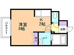中里マンション 1Kの間取図画像