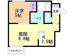 MTGARDENEAST 1LDKの間取図画像