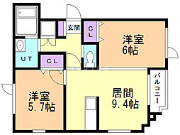ユーマ25 2LDKの間取図画像