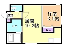 アルテ麻生 1LDKの間取図画像