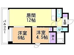 林崎ビル 2LDKの間取図画像