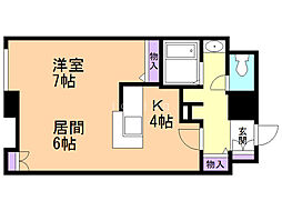 クロスポイント 1LDKの間取図画像