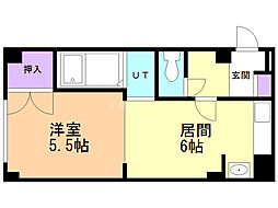 セサミハウスアザブ 1DKの間取図画像