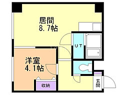 SINGLESTAGE北大前 1LDKの間取図画像
