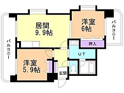 ライオンズマンション北22条 2LDKの間取図画像