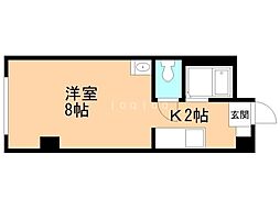 キャッスル17 1Kの間取図画像