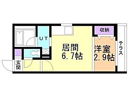 S-RESIDENCE北大前ascent 1DKの間取図画像