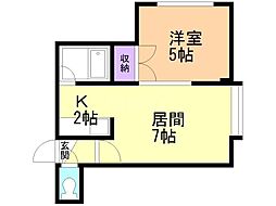 M・ステーション新川 1LDKの間取図画像