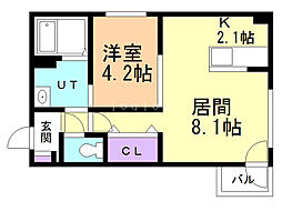 アルバグランデアサブ 1LDKの間取図画像