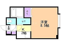 レオヒルズ22 1Kの間取図画像