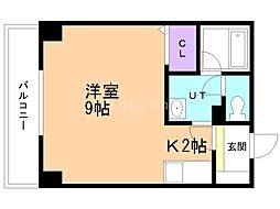 フローレンス北大前 1Kの間取図画像