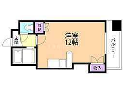 クレストコート北大前 ワンルームの間取図画像