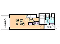 グレースコート北18条 1Kの間取図画像