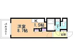 グレースコート北18条 1Kの間取図画像