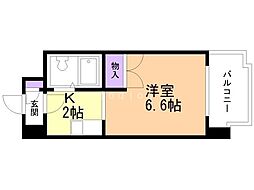 あおばビルN25 1Kの間取図画像