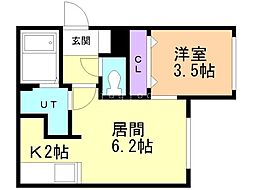札幌市北区麻生町2丁目マンション 1LDKの間取図画像