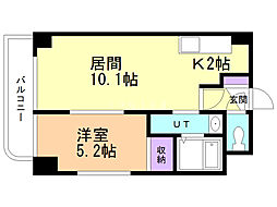さくらハイツ3 1LDKの間取図画像