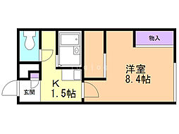 レオパレスサンブリッジ9 1Kの間取図画像
