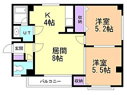 ジュビロ25 2LDKの間取図画像