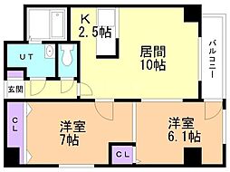 ECOURT24 2LDKの間取図画像