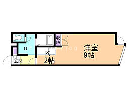 エスポワール204 1Kの間取図画像