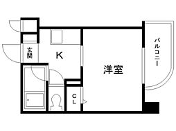 ヒューマンプラザ北大前 1Kの間取図画像