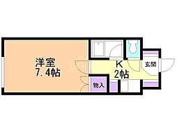 メゾン-12 1Kの間取図画像