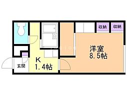 レオパレスエスポワール 1Kの間取図画像