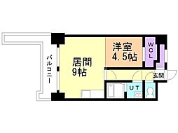 エスカイア麻生第2 1LDKの間取図画像