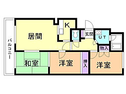 ノースウィズ参番館 3LDKの間取図画像
