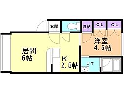 ソシアルトミイNo.67 1LDKの間取図画像