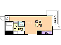藤井ビル北17条2 1Kの間取図画像