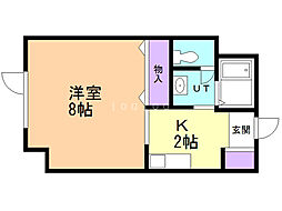 アミティ.N22 1Kの間取図画像