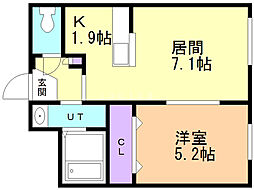 ル・ファールN30 1LDKの間取図画像