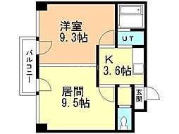 藤井ビル北23条2 1LDKの間取図画像