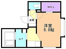 札幌市北区北二十一条西2丁目マンション ワンルームの間取図画像