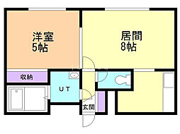 ウィスタリア25 1DKの間取図画像