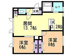 SANTUARIO1 2LDKの間取図画像