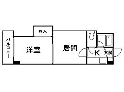 フロンティア2911 1DKの間取図画像