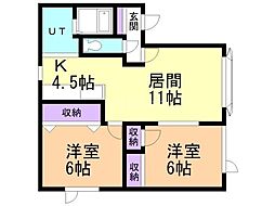 コーニス29 2LDKの間取図画像