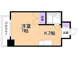 スタジオシティ 1Kの間取図画像